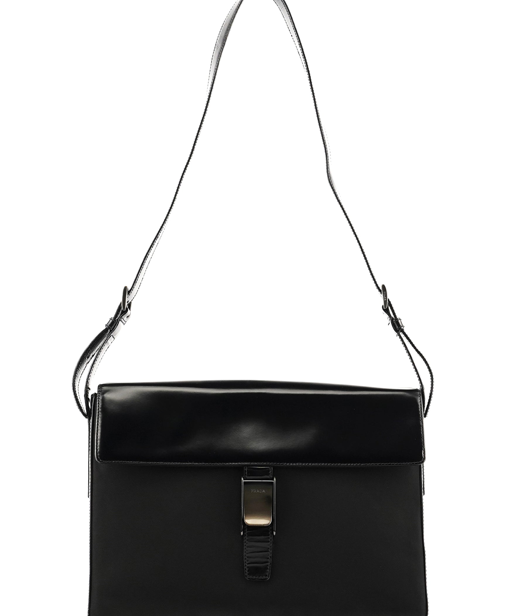 Prada Black Tessuto Spazzolato Nylon Shoulder Bag