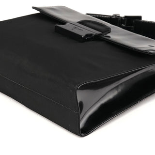 Prada Black Tessuto Spazzolato Nylon Top Handle Bag