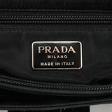 Prada Black Tessuto Spazzolato Nylon Top Handle Bag