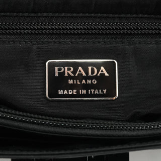 Prada Black Tessuto Spazzolato Nylon Top Handle Bag