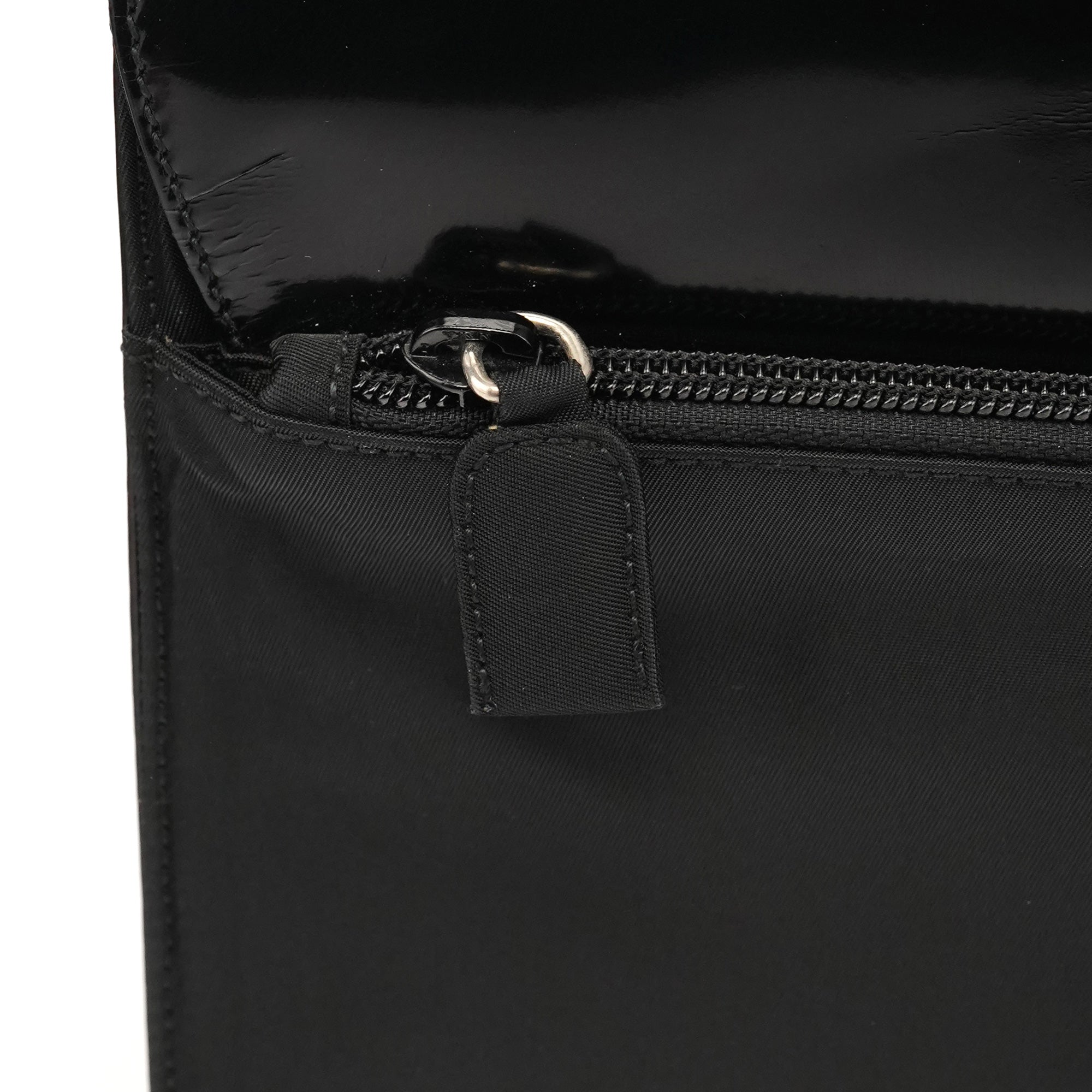 Prada Black Tessuto Spazzolato Nylon Top Handle Bag