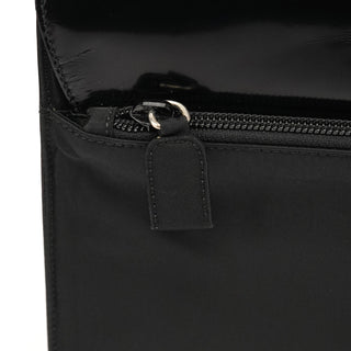 Prada Black Tessuto Spazzolato Nylon Top Handle Bag