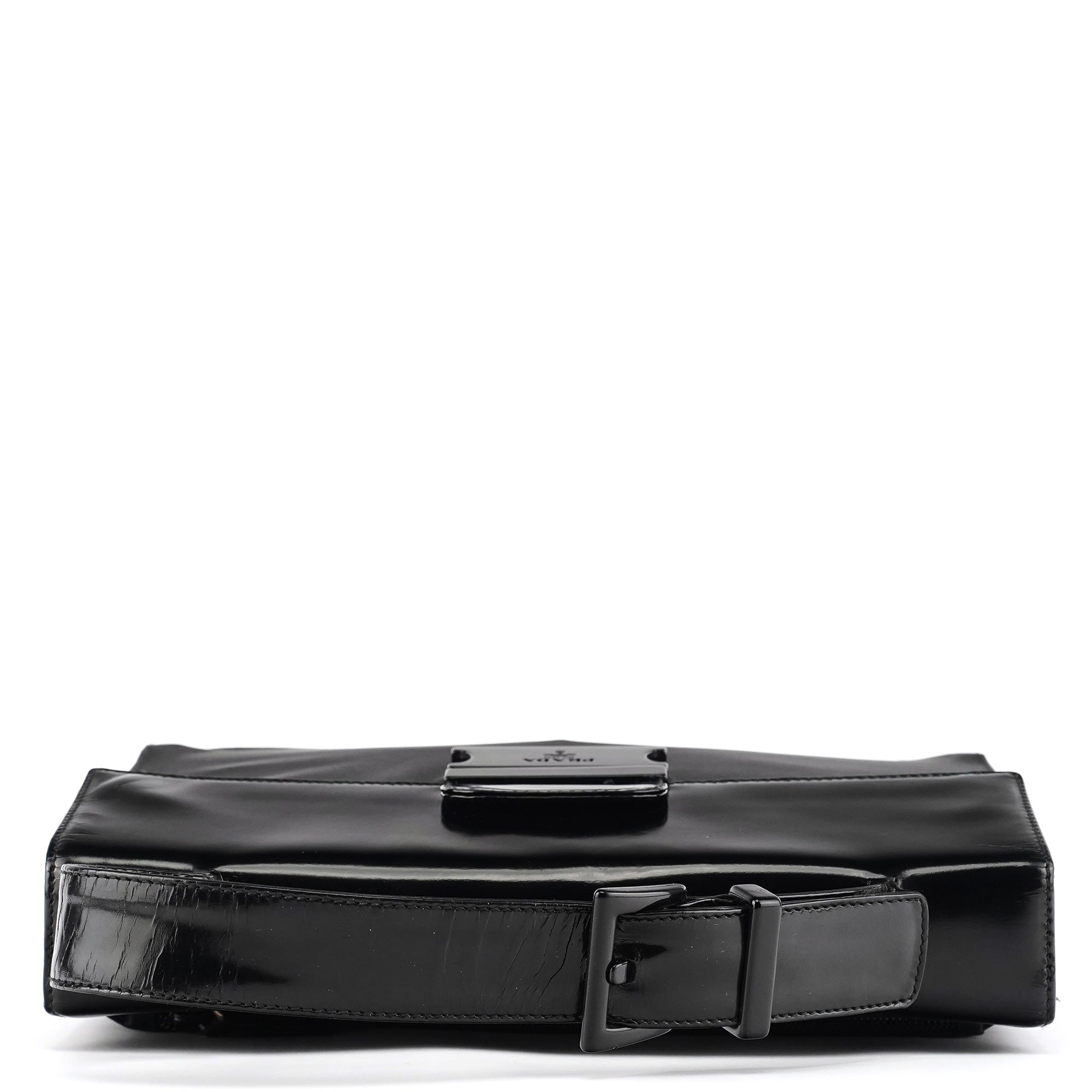 Prada Black Tessuto Spazzolato Nylon Top Handle Bag