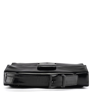 Prada Black Tessuto Spazzolato Nylon Top Handle Bag