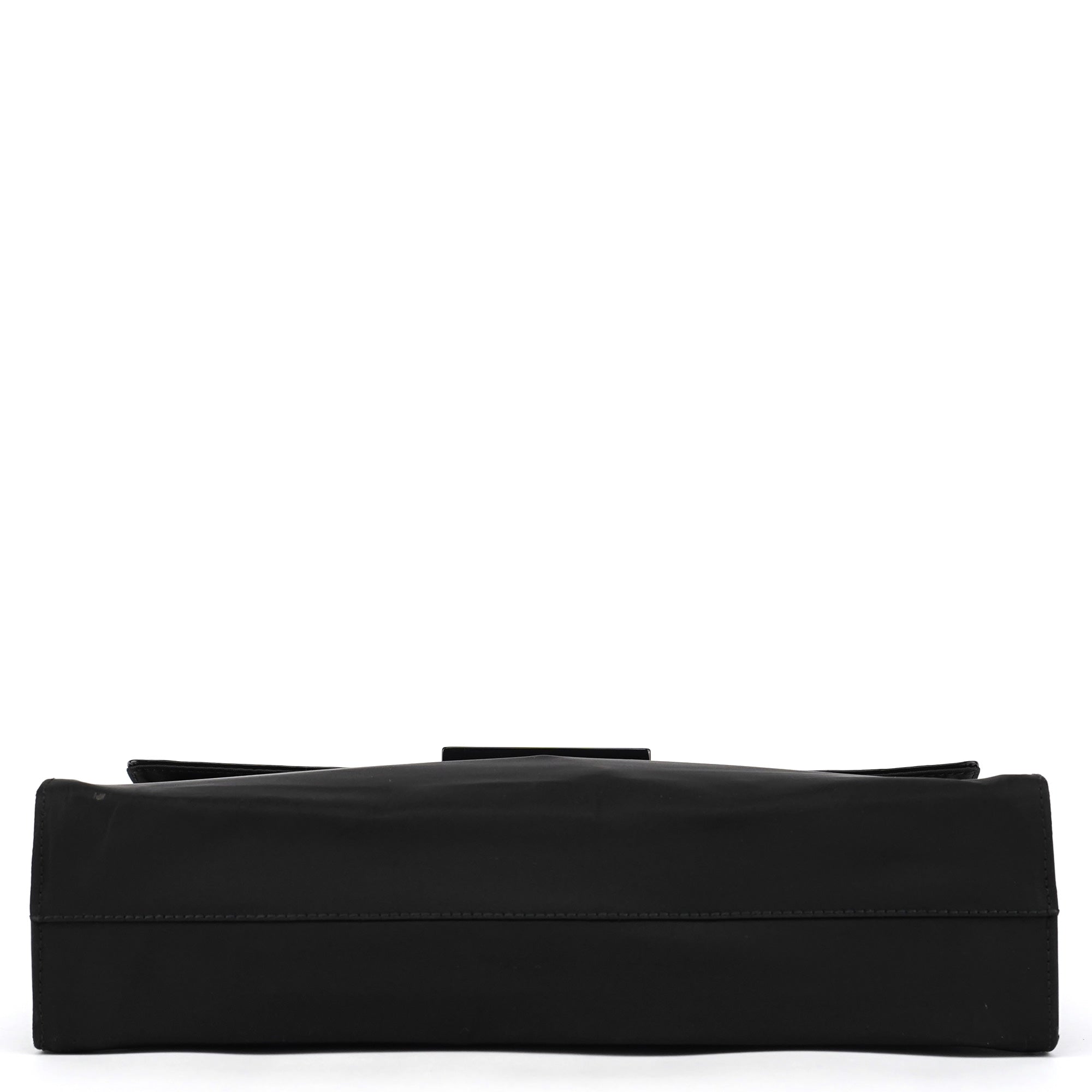 Prada Black Tessuto Spazzolato Nylon Top Handle Bag