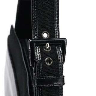 Prada Black Tessuto Spazzolato Shoulder Bag