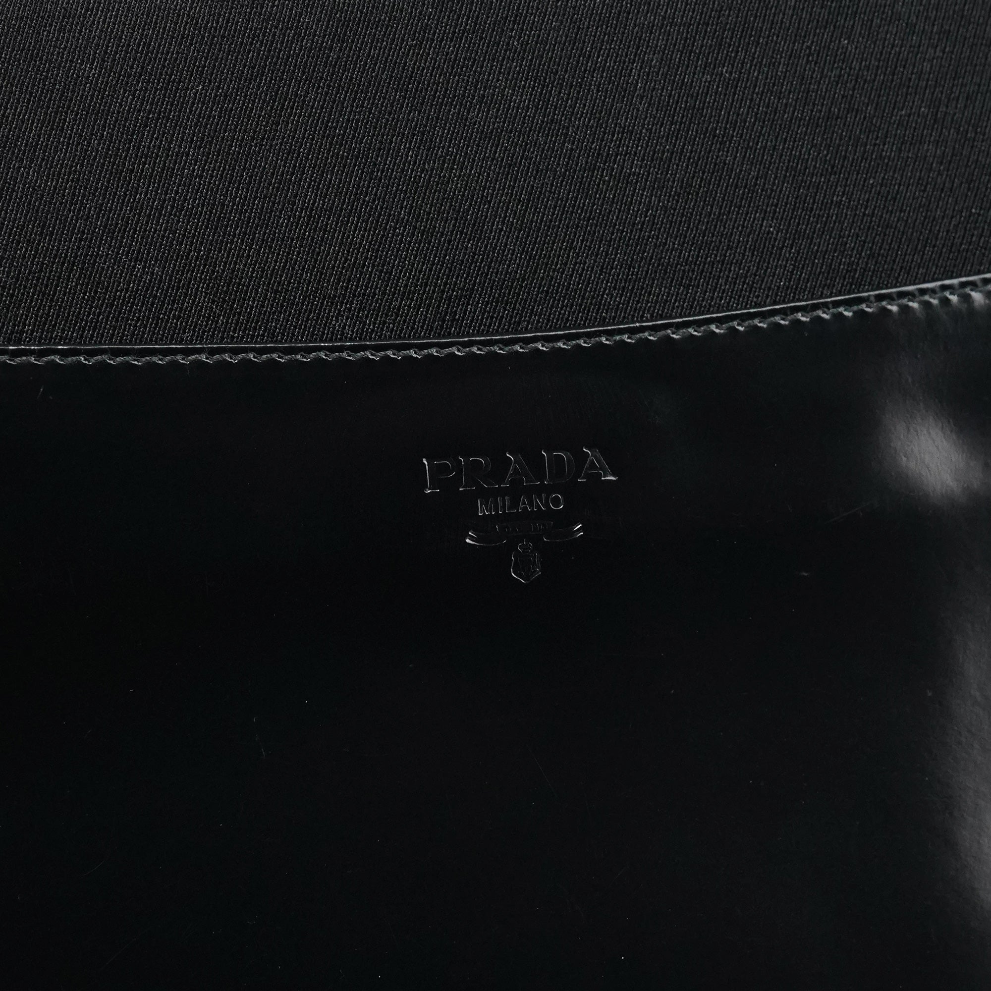 Prada Black Tessuto Spazzolato Shoulder Bag