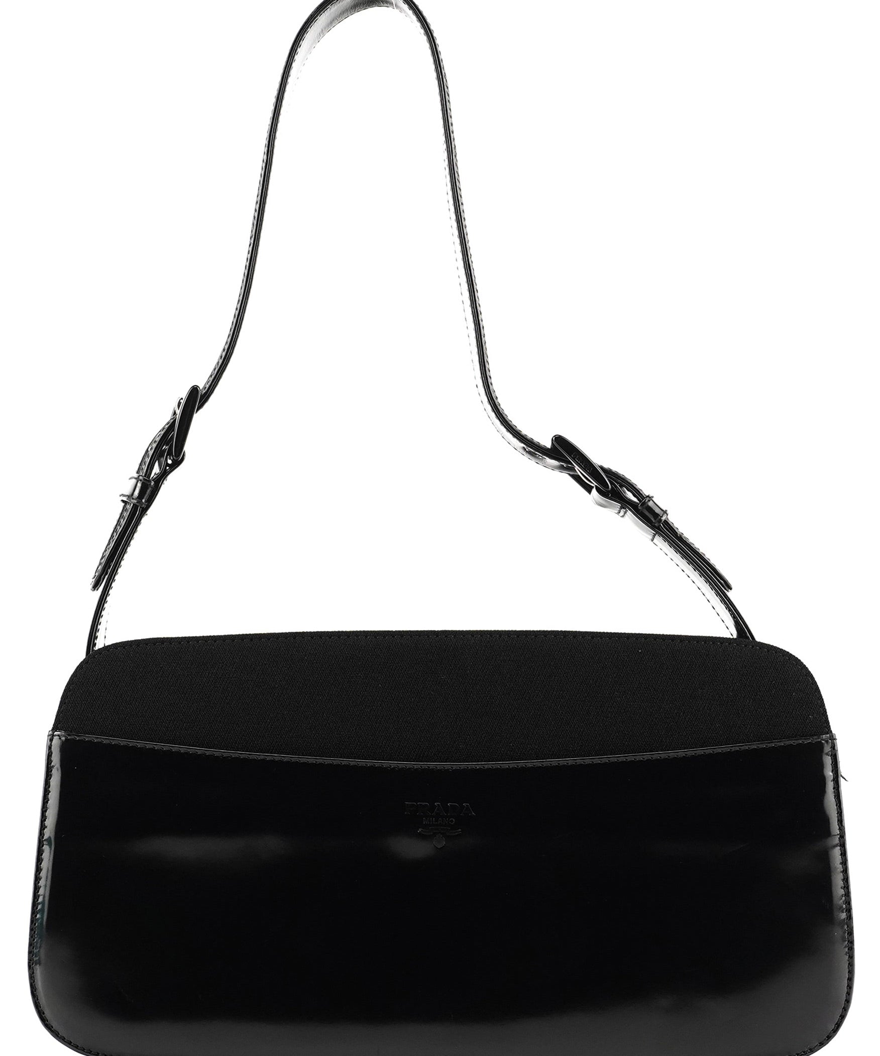 Prada Black Tessuto Spazzolato Shoulder Bag