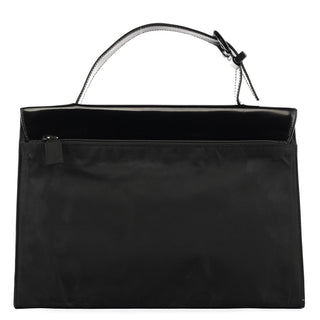 Prada Black Tessuto Spazzolato Top Handle Bag