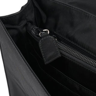 Prada Black Tessuto Spazzolato Top Handle Bag