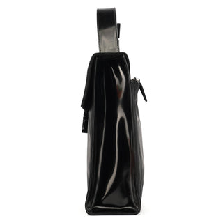 Prada Black Tessuto Spazzolato Top Handle Bag