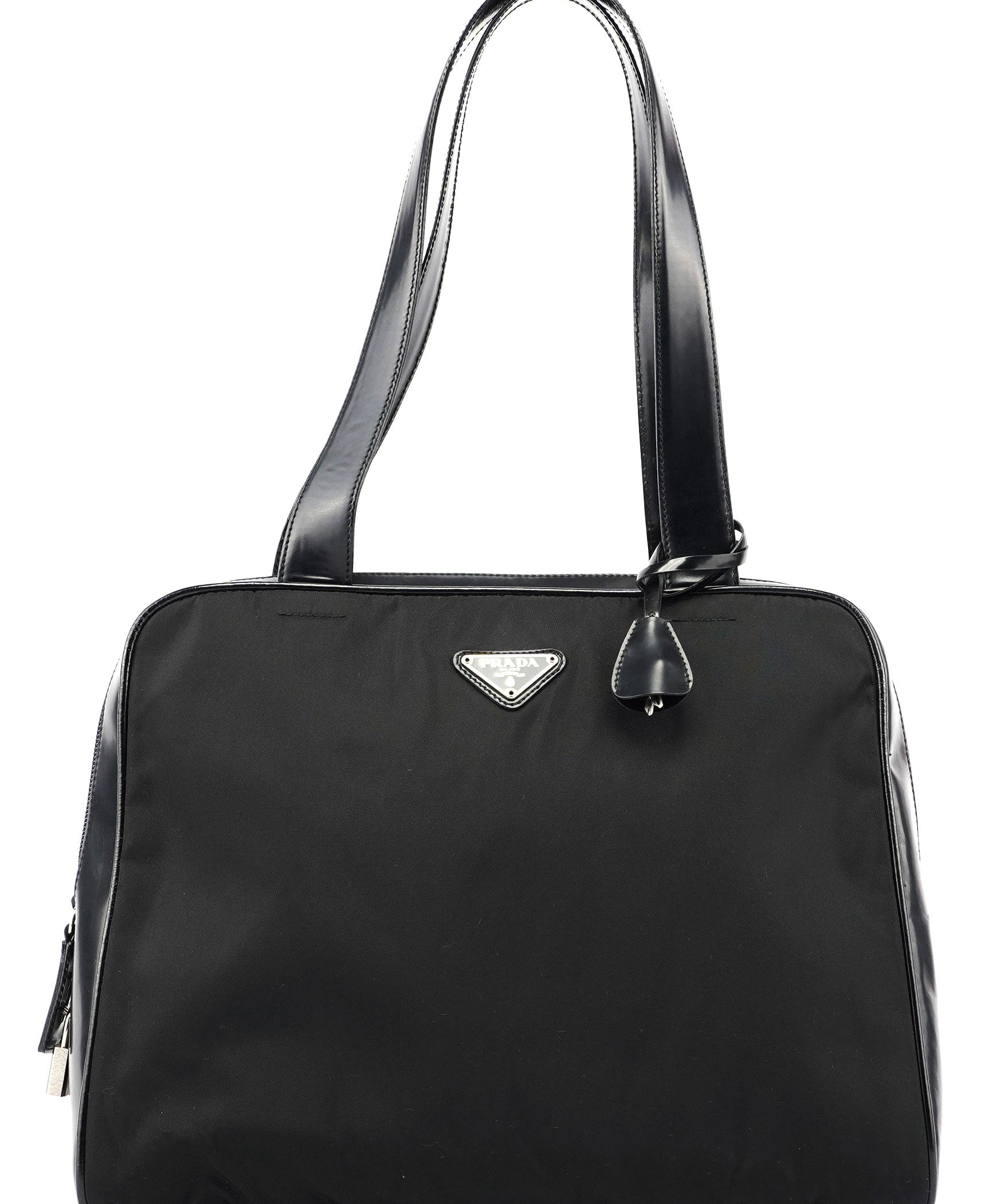 Prada Black Tessuto Spazzolato Tote Bag