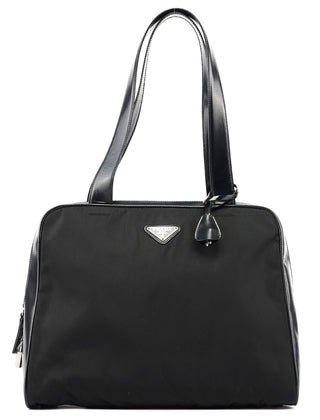 Prada Black Tessuto Spazzolato Tote Bag