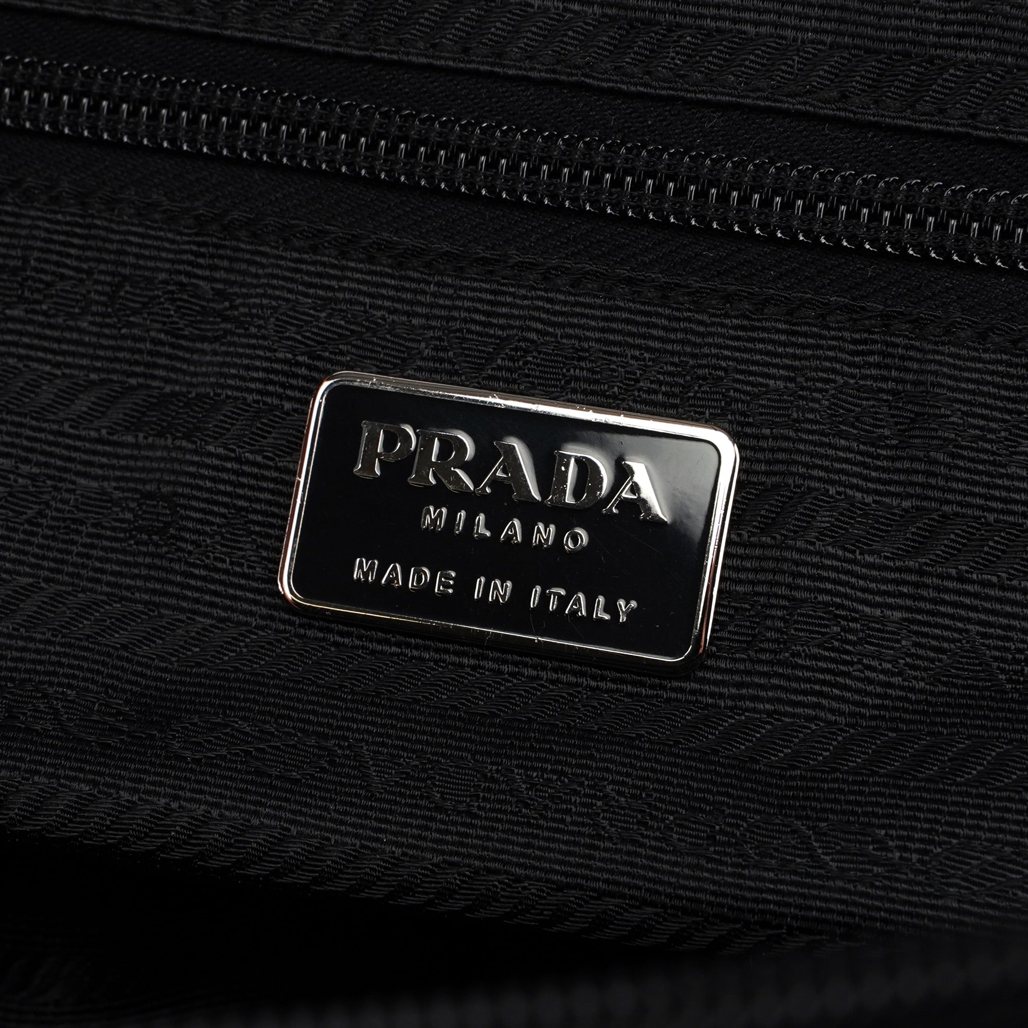 Prada Black Tessuto Spazzolato Tote Bag