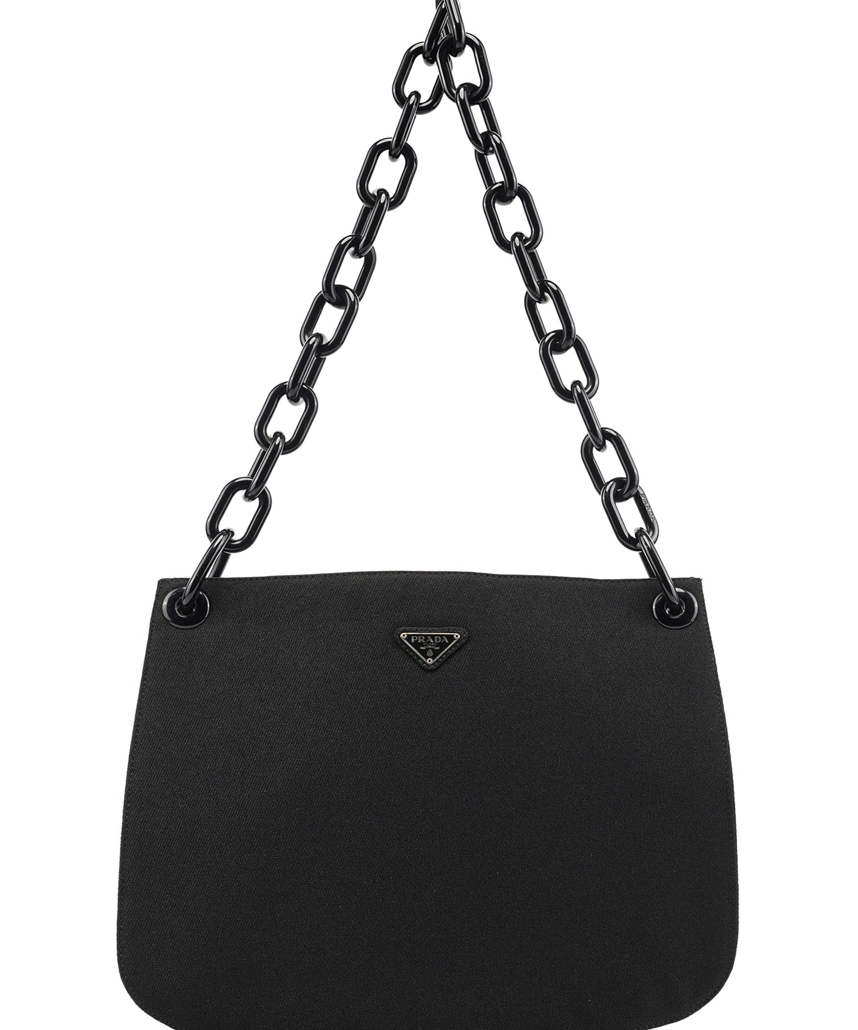 Prada Black Tessuto Swing Chain Shoulder Bag