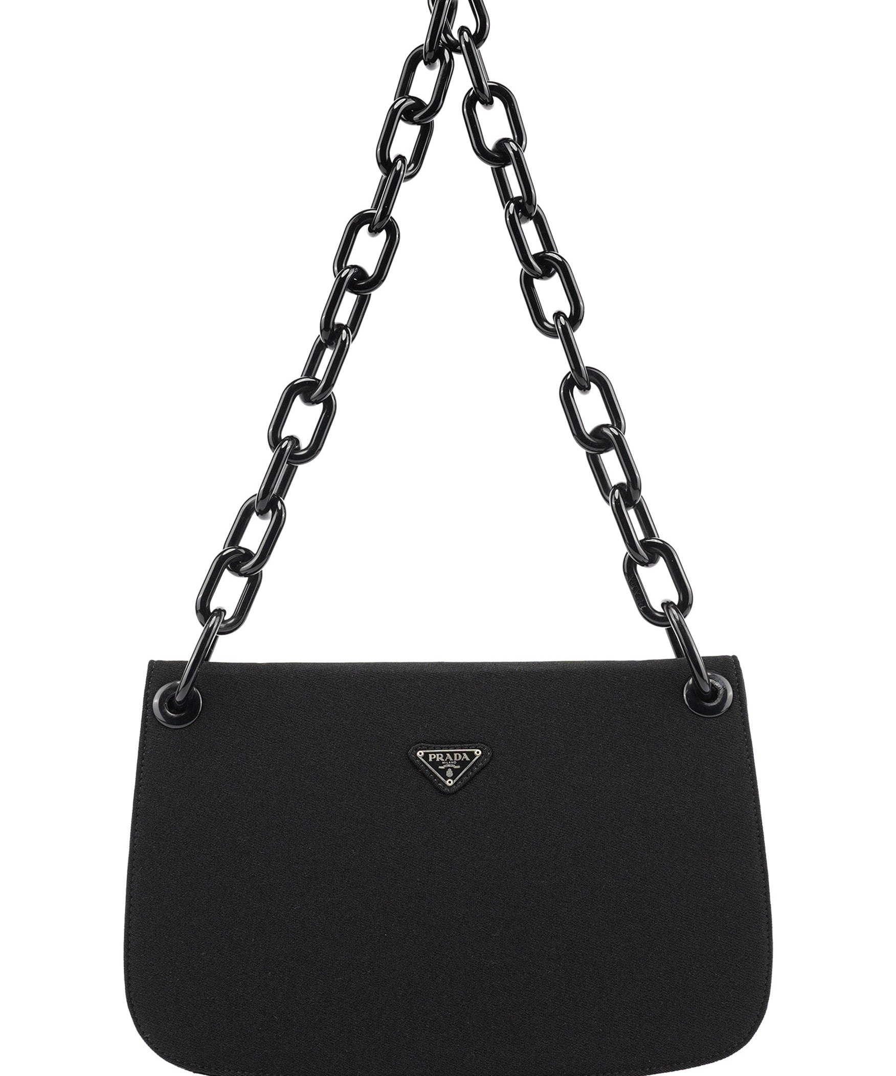 Prada Black Tessuto Swing Chain Shoulder Bag