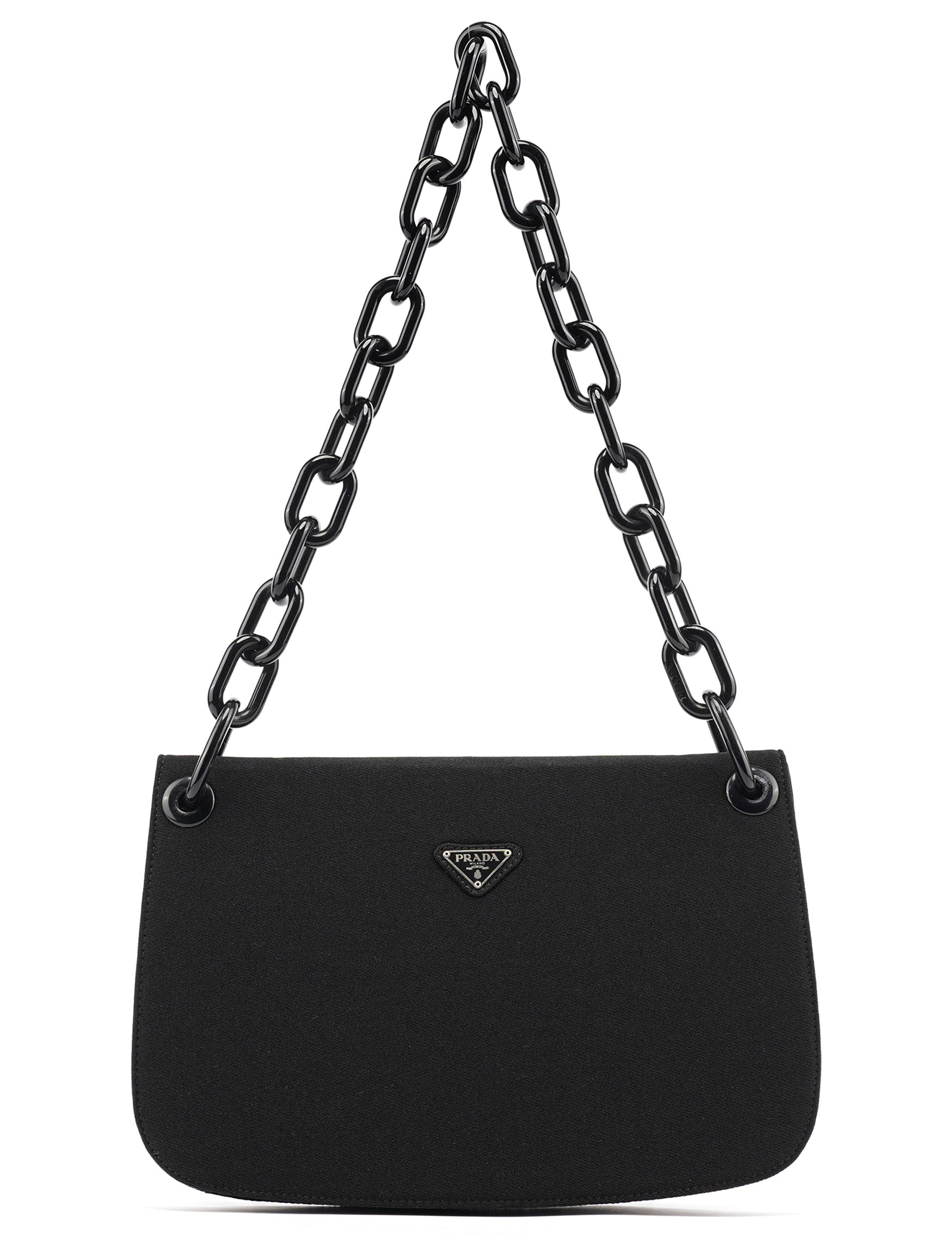 Prada Black Tessuto Swing Chain Shoulder Bag