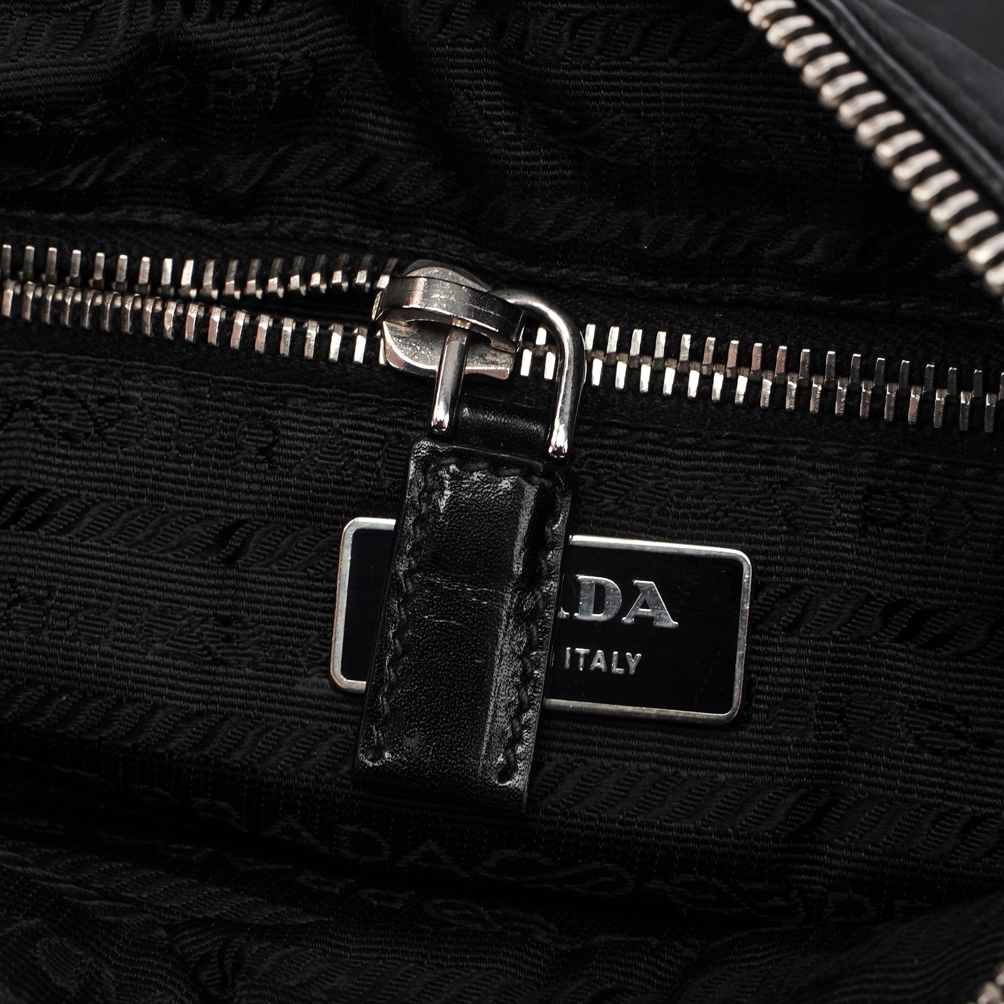 Prada Black Tessuto Vitello Crossbody Bag