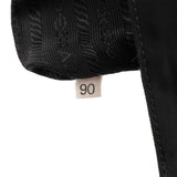 Prada Tessuto Vitello axelväska i svart nylon och kalvskinn
