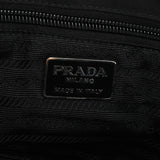 Prada Tessuto Vitello axelväska i svart nylon och kalvskinn