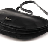 Prada Tessuto Vitello axelväska i svart nylon och kalvskinn