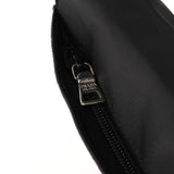 Prada Tessuto Vitello axelväska i svart nylon och kalvskinn