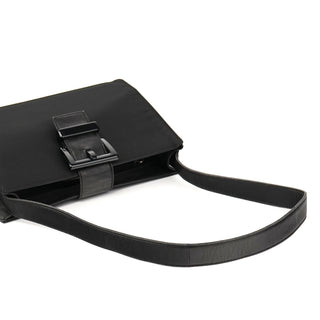 Prada Black Tessuto Vitello Nylon Shoulder Bag