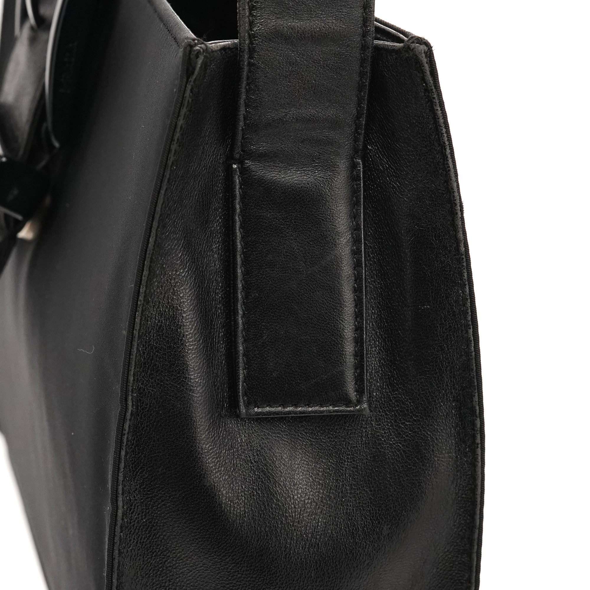 Prada Black Tessuto Vitello Nylon Shoulder Bag