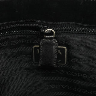 Prada Black Tessuto Vitello Nylon Shoulder Bag