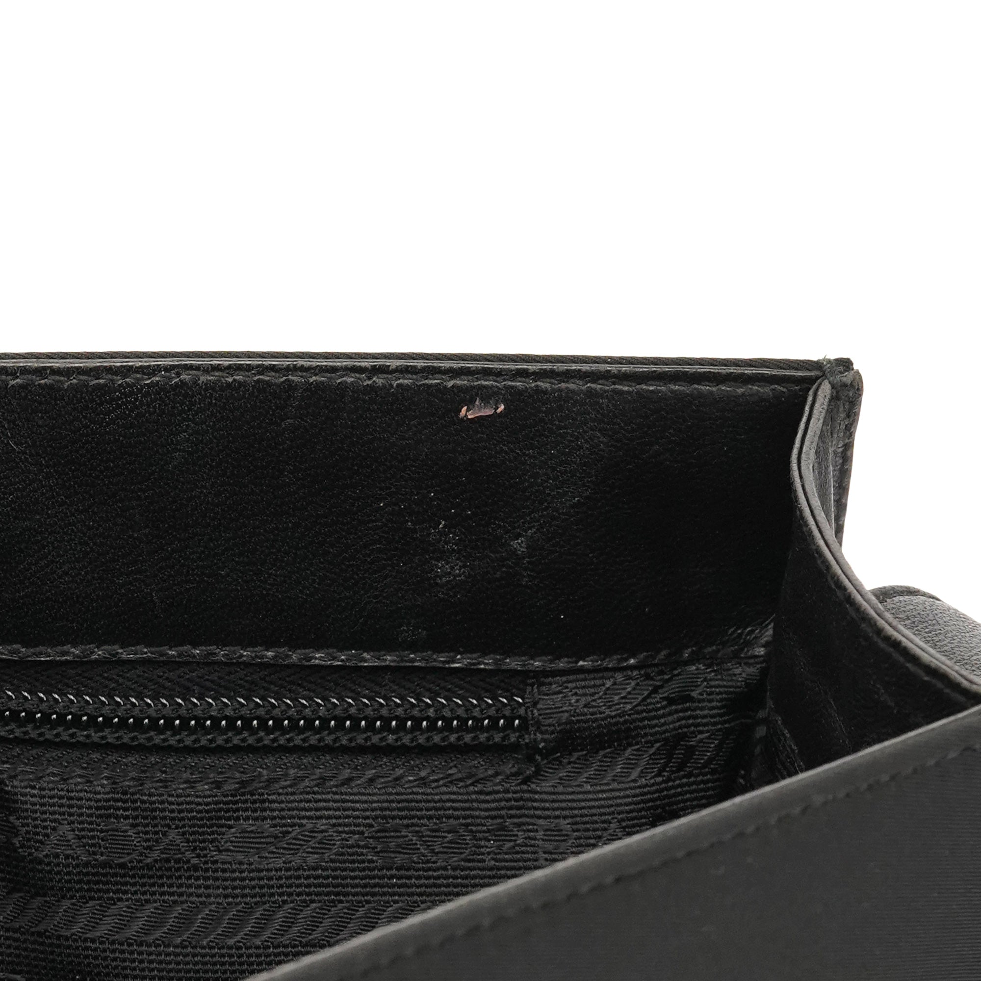 Prada Black Tessuto Vitello Nylon Shoulder Bag