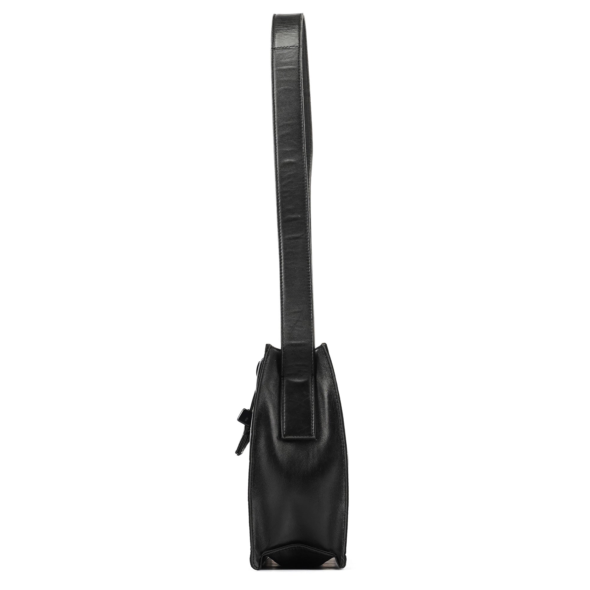 Prada Black Tessuto Vitello Nylon Shoulder Bag