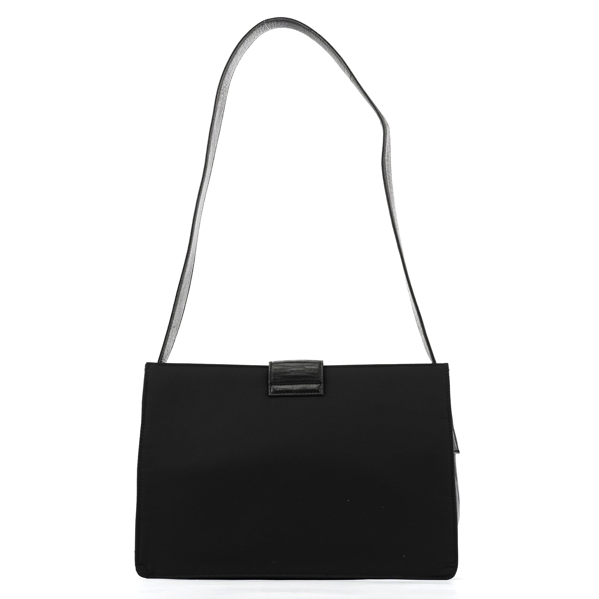 Prada Black Tessuto Vitello Nylon Shoulder Bag