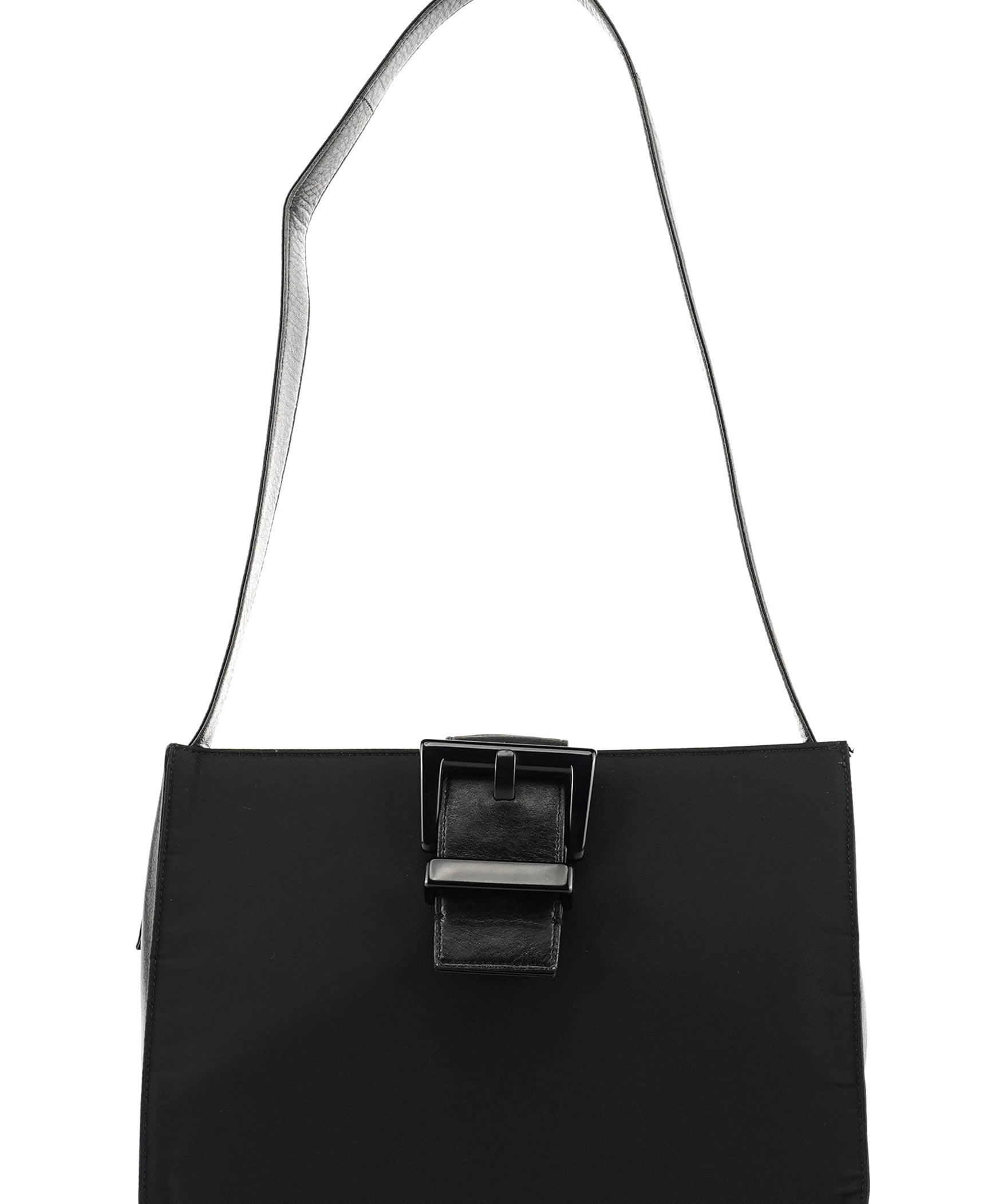 Prada Black Tessuto Vitello Nylon Shoulder Bag