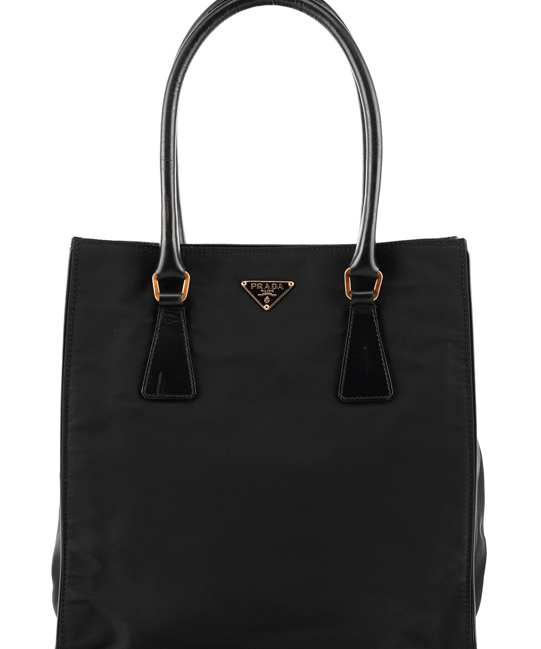 Prada Black Tessuto Vitello Nylon Tote Bag