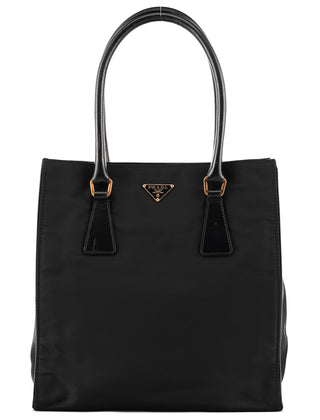 Prada Black Tessuto Vitello Nylon Tote Bag