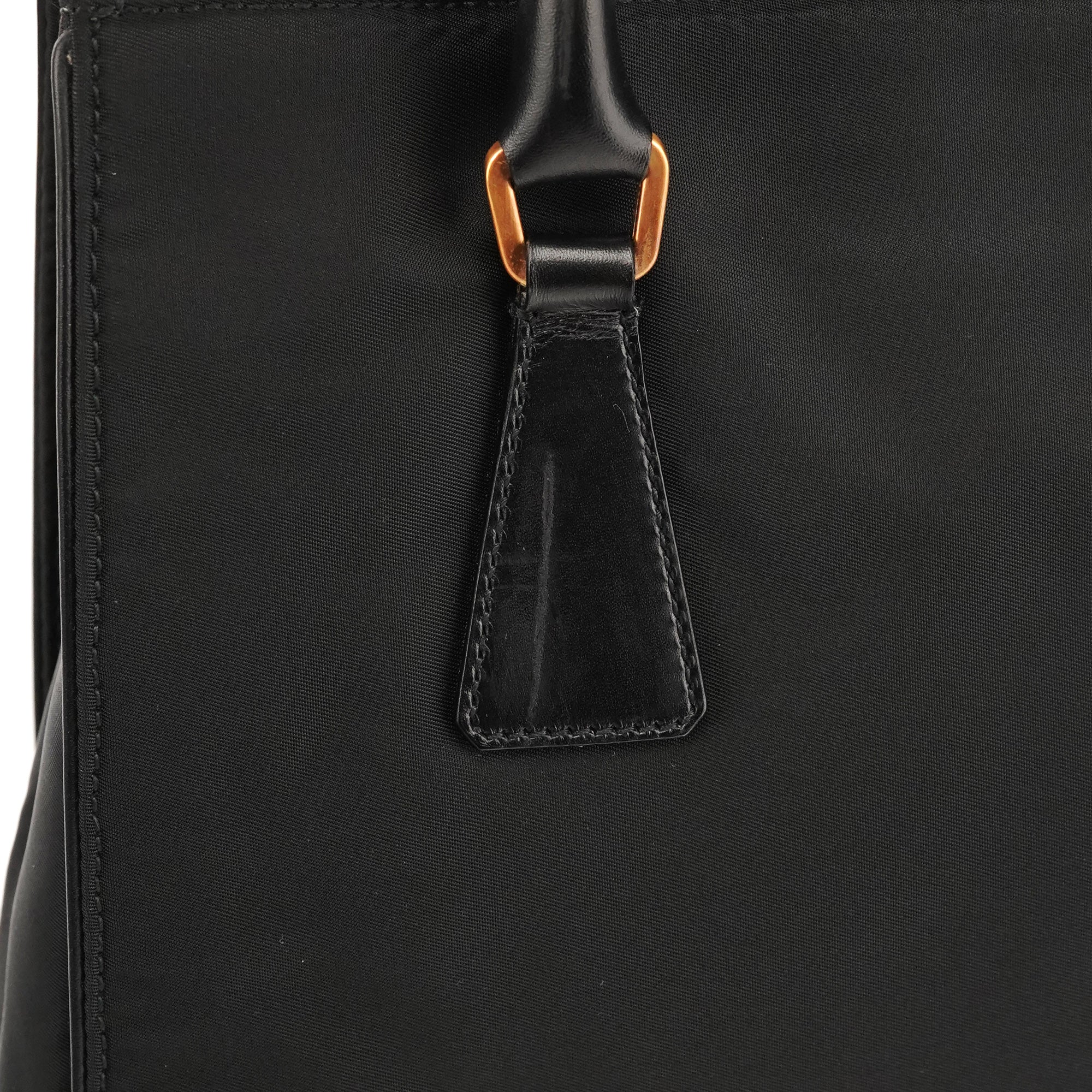 Prada Black Tessuto Vitello Nylon Tote Bag