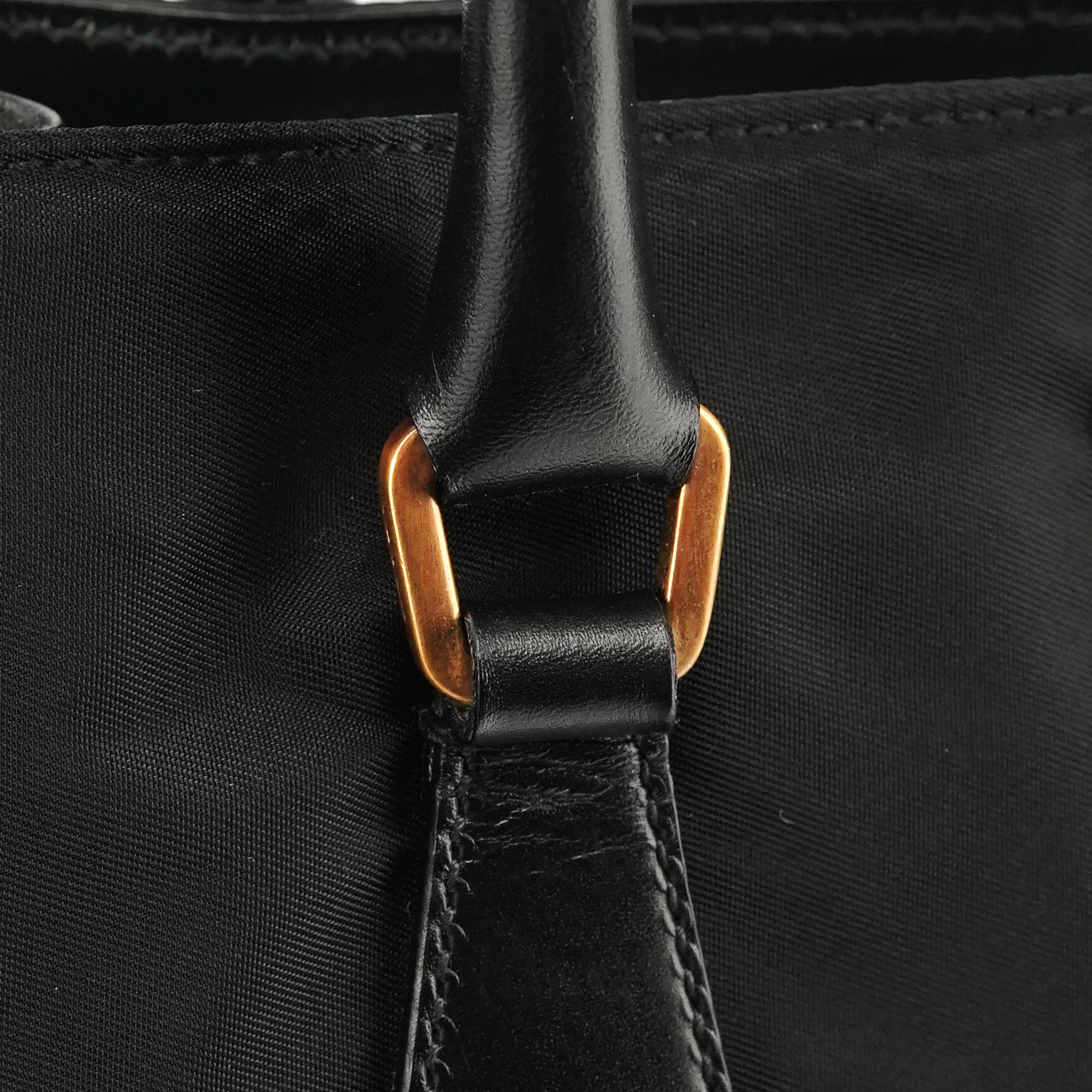 Prada Black Tessuto Vitello Nylon Tote Bag