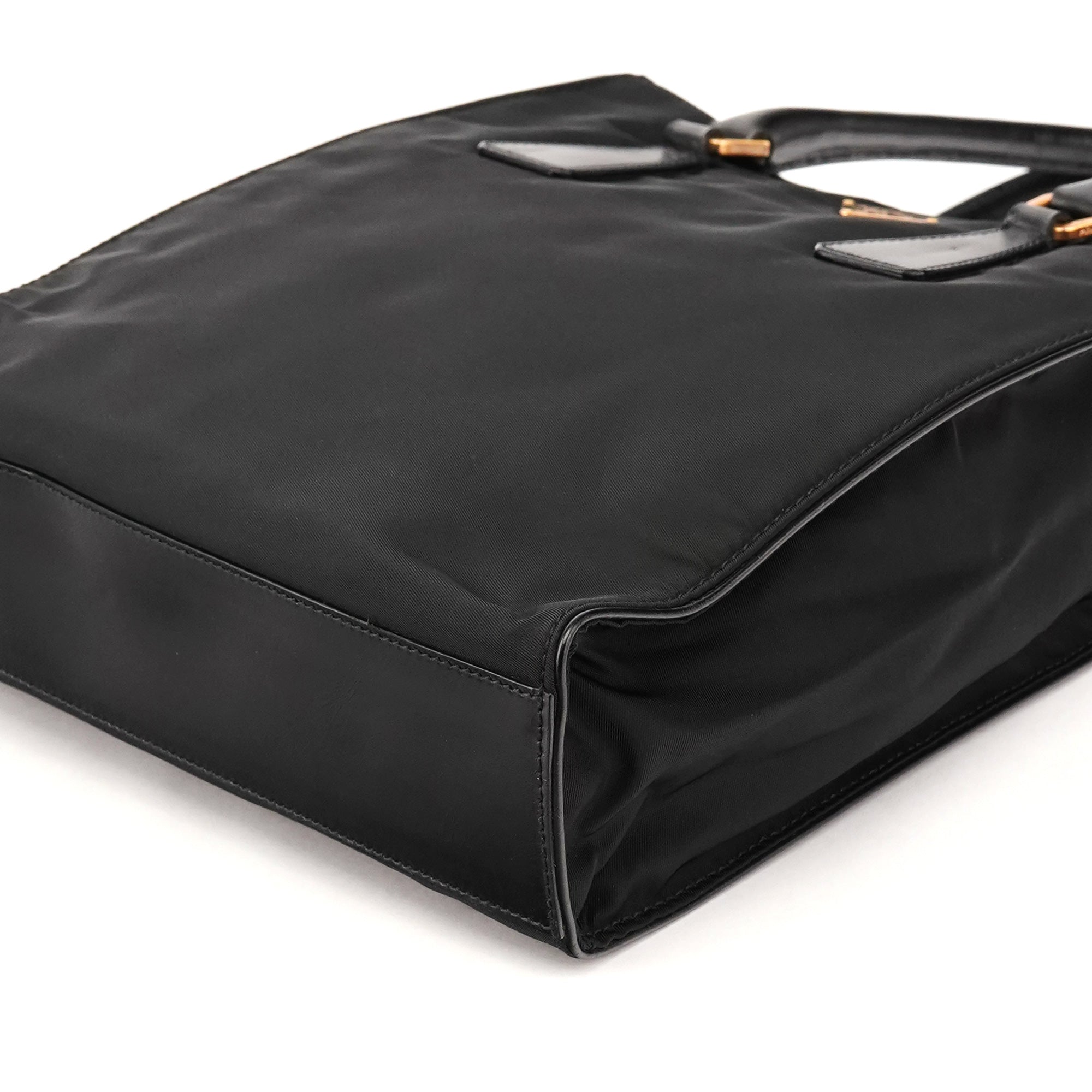 Prada Black Tessuto Vitello Nylon Tote Bag