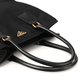 Prada Black Tessuto Vitello Nylon Tote Bag