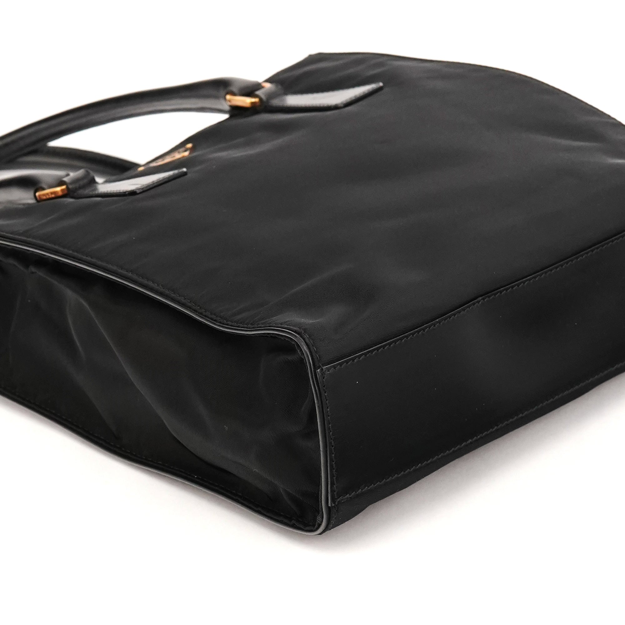 Prada Black Tessuto Vitello Nylon Tote Bag