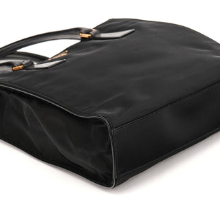 Prada Black Tessuto Vitello Nylon Tote Bag