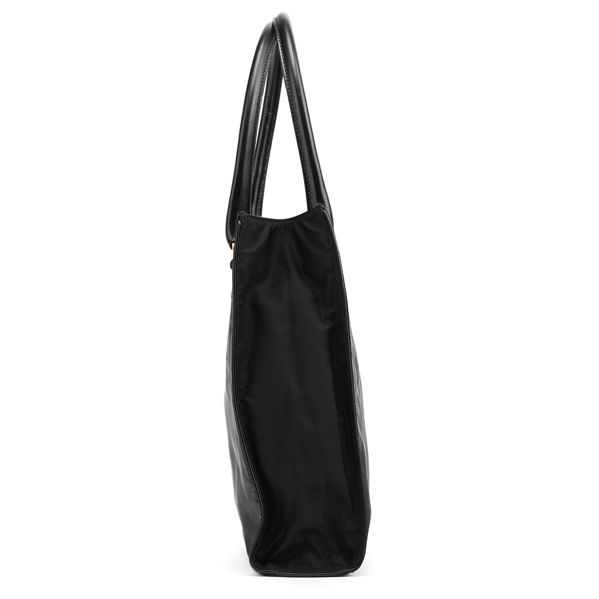 Prada Black Tessuto Vitello Nylon Tote Bag