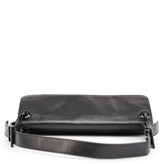Prada Black Tessuto Vitello Shoulder Bag