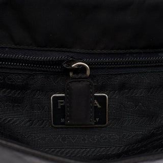 Prada Black Tessuto Vitello Shoulder Bag