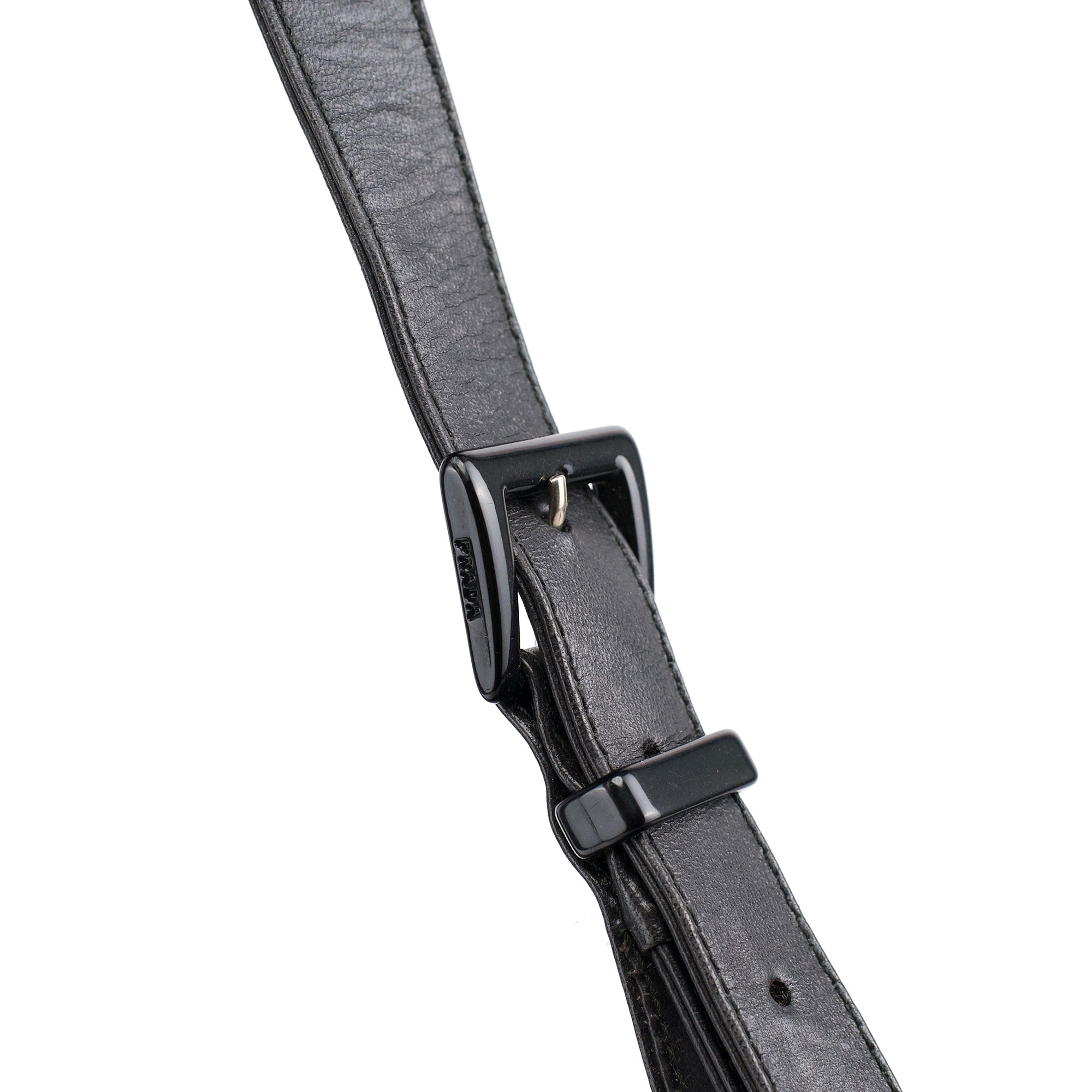 Prada Black Tessuto Vitello Shoulder Bag