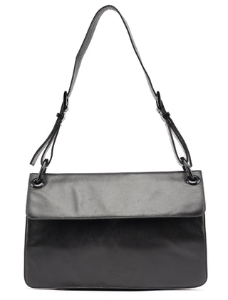 Prada Black Tessuto Vitello Shoulder Bag