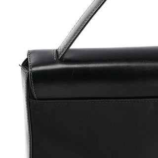 Prada Black Tessuto Vitello Top Handle Bag