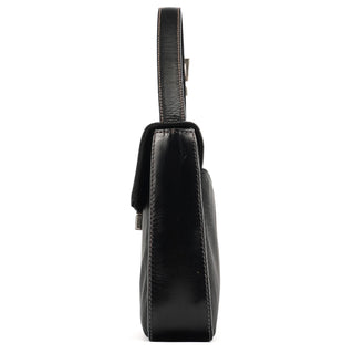 Prada Black Tessuto Vitello Top Handle Bag