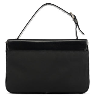 Prada Black Tessuto Vitello Top Handle Bag