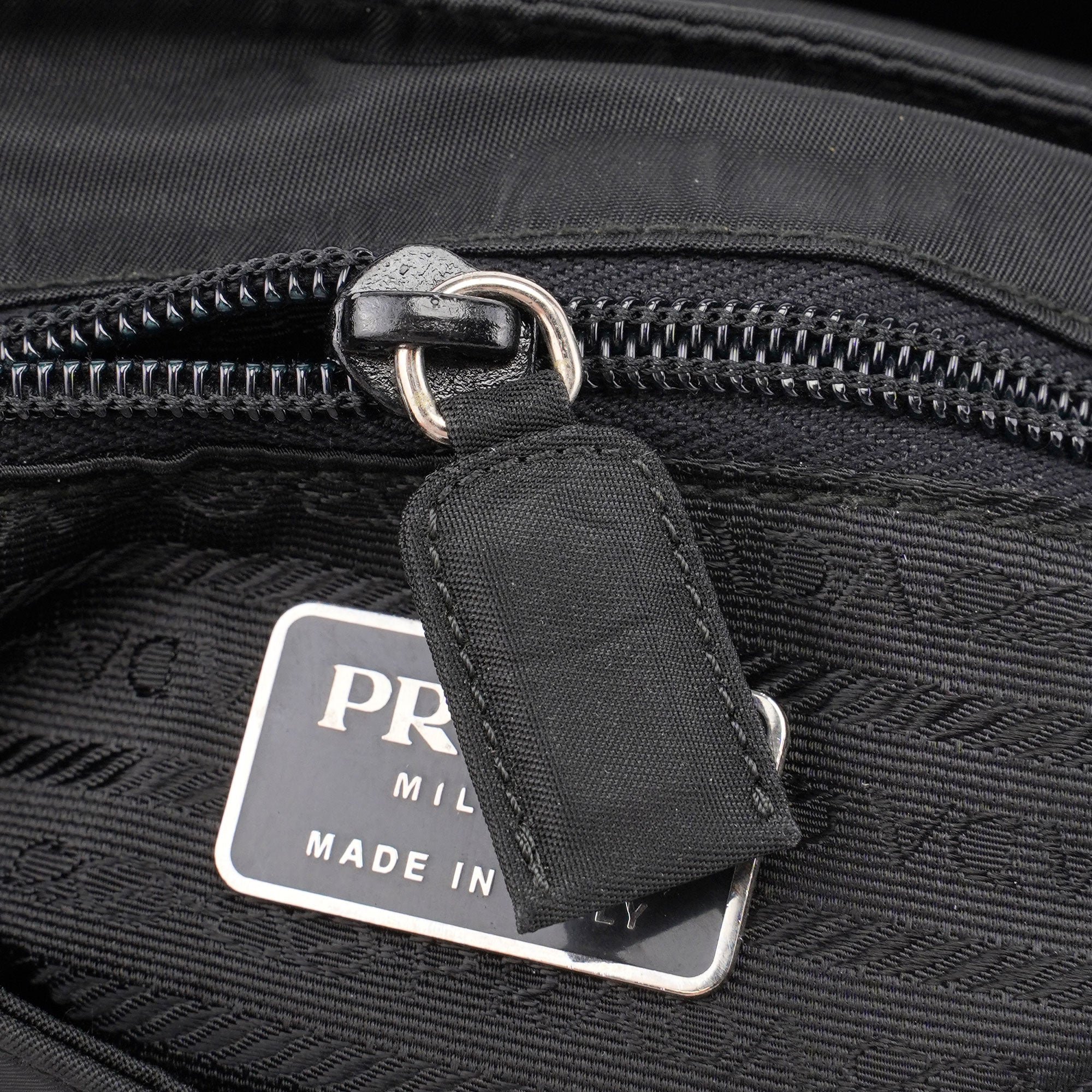 Prada Black Tessuto Vitello Tote Bag